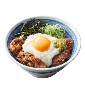 『刻み山葵』月見とろろ 【二種盛り】カルビとハラミ丼(並)