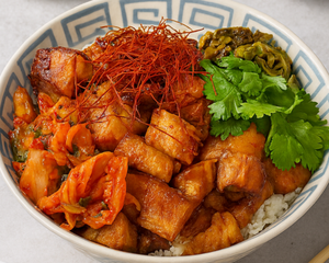 【キムチ】特製豚角煮のルーローハン (Kimchi) Lu Rou Fan