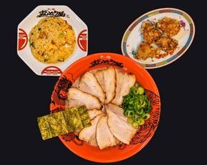 チャーシューめん＆チャーハン＆からあげ4コセット Cha-shu Ramen ＆ Fried Rice ＆ Kara-age - 4pcs Set