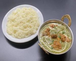 【人気NO.2】ホウレン草マトンカレー＆サフランライス / Sag Mutton Curry＆Saffron Rice