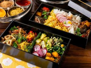 カレー2種盛お重弁当
