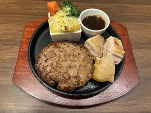 ハンバーグとローストチキン【デミグラスソース】