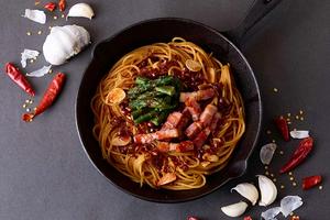 【激辛】アスパラとベーコンのペペロンチーノ Asparagus ＆ Bacon Spicy Peperoncino