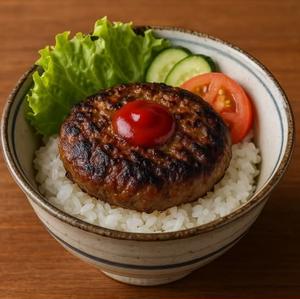 ハンバーグ丼 Hamburg with Rice