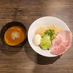 海老トマトつけ麺(大盛)+煮卵 Dipping Noodles(Large)+Special Boiled Egg