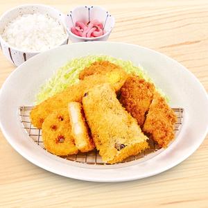 かつ庵 国産ささみかつと野菜フライ弁当　Japanese Chicken Tender Cutlet + Fried Veggies Combo Meal