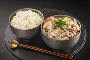 豚肉増量 豚汁とほかほかごはん (More Pork) Pork Miso Soup and Hot Rice