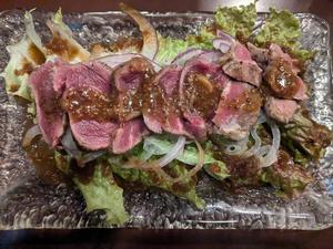 エゾシカのレアステーキ