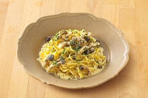 106.しめじと明太子クリームパスタ