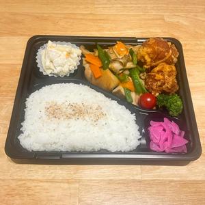 キノコ炒め唐揚げ弁当