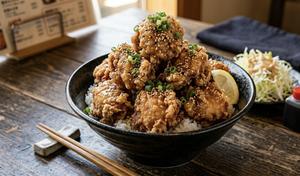 爆盛りからあげ丼 (8個) (Mega Loaded Power Bowl) Karaage 8P Rice Bowl