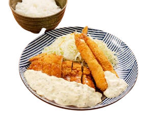 サクサク鶏むね肉のチキン南蛮とエビフライ弁当