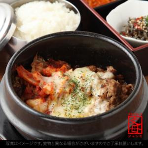 チーズキムチプルコギチゲ(韓国惣菜3品、ご飯大盛り無料)