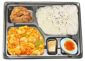 エビのチリソースと玉子炒め弁当