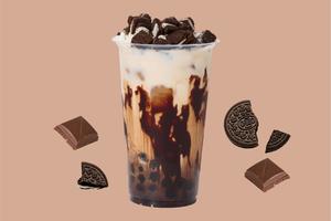 【デザート】オレオ×タピオカ チョコミルクティー Oreo Tapioca Chocolate Milk Tea