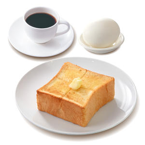 上島珈琲店 ゆで卵＆厚切りバタートーストセット(ラージサイズドリンク付き)
