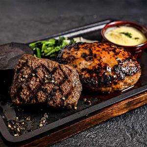 ハンバーグ＆フィレステーキミックスコンボ(ライス付き)