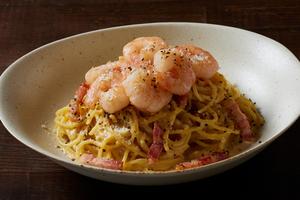 ガーリックシュリンプのカルボナーラ Garlic Shrimp Carbonara