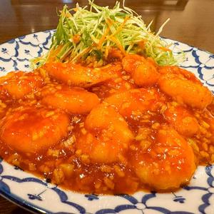 本場四川プリプリエビの自家製チリソース炒め