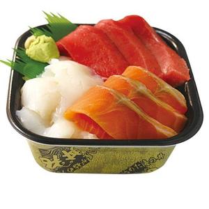 丼丸 三色丼 まぐろ、いか、サーモン