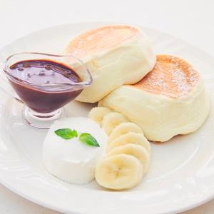 コトブキ園長寿卵使用こだわりの濃厚チョコバナナスフレパンケーキ
