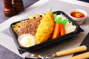 BIGハンバーグ＆白身フライ弁当