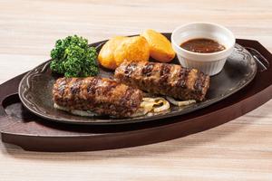 【R8】選べるセット)BEEFハンバーグステーキ(約200g)～おろしソース(ライスつき)