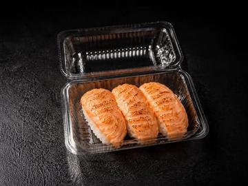 【香ばしさの3貫】炙りトロサーモン握り