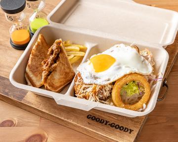 てりやきチーズロコモコ×チキンカレーチーズホットサンド