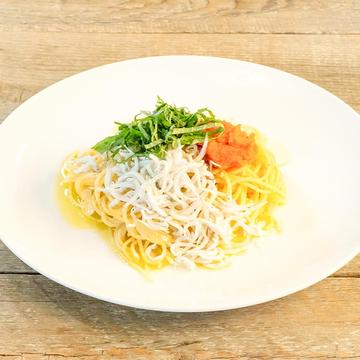 明太子としらすのパスタ