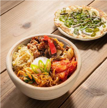 ビビンパとハーフチヂミ bibimbap＆half green onion chijimi