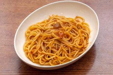 なすとひき肉のトマトソーススパゲッティ