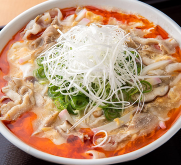 肉入り酢辣うどん