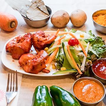 骨なしタンドリーチキン3P＆サラダ Boneless Tandoori Chicken (3 Pieces) ＆ Salad
