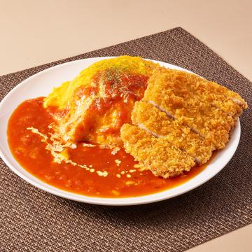 定番の完熟トマトソースオムライス×トンカツ