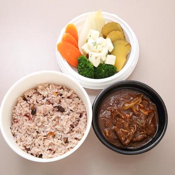 博多ハヤシライスセット+バジルチーズ