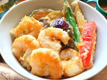古代米の小海老天丼(サラダ付き)【menu限定】