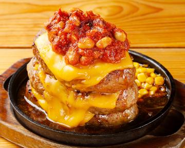 チリビーンズチーズハンバーグ