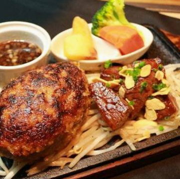 ハンバーグ(150g)＆サイコロステーキ  ライス付き