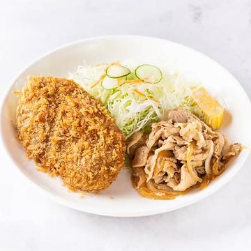 メンチカツと生姜スタミナ焼き