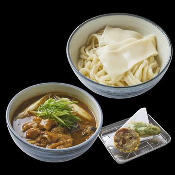 季節の天ぷら黒カレー肉汁うどん