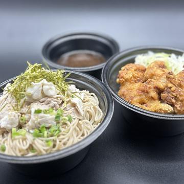 MEGAセット 肉つけ蕎麦とザンギ丼