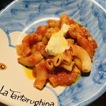 自家製ショートパスタのトマトソース～マスカルポーネのせ～