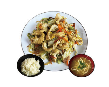 【沖縄家庭の味】麩チャンプルー定食(ミニそば付き)