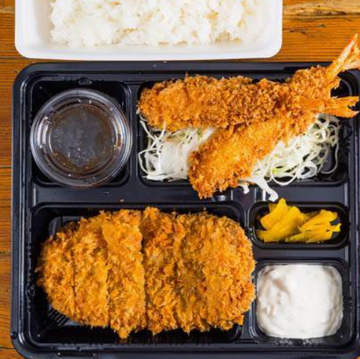 ソースとんかつ海老フライ弁当 Pork Cutlet ＆ Fried Shrimp Bento Box