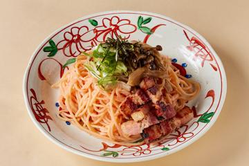 きのこと厚切りベーコンのオリジナルたらこパスタ Mushrooms and Bacon Original Tarako Pasta