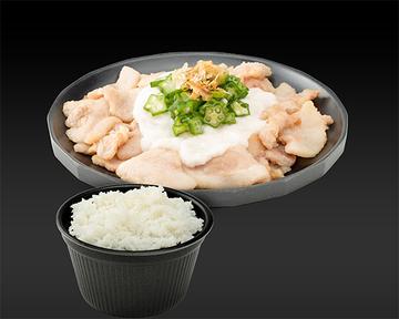 豚トロとろろオクラ定食