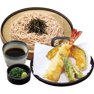 海老天ざるそば（３種盛り） Cold Soba w/Dipping Sauce ＋ Shrimp & Veggie Tempura(3 Kinds)