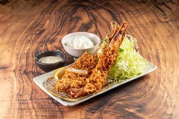 エビフライとロースかつ弁当