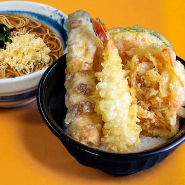 天丼セット(海老天×1、ちくわ天×1、かき揚げ1/2×1、南瓜天×1)